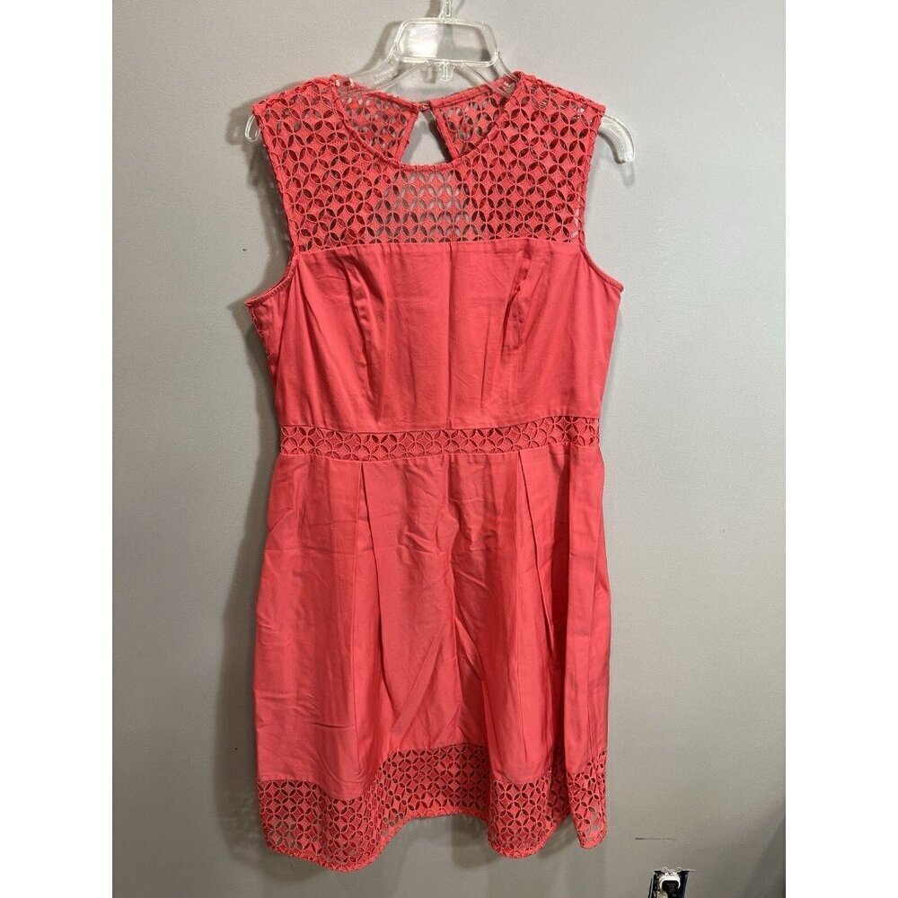 Calvin Klein Women's Size 12 Sleeveless Dress Pink Fit & Flare Pleated Bottom